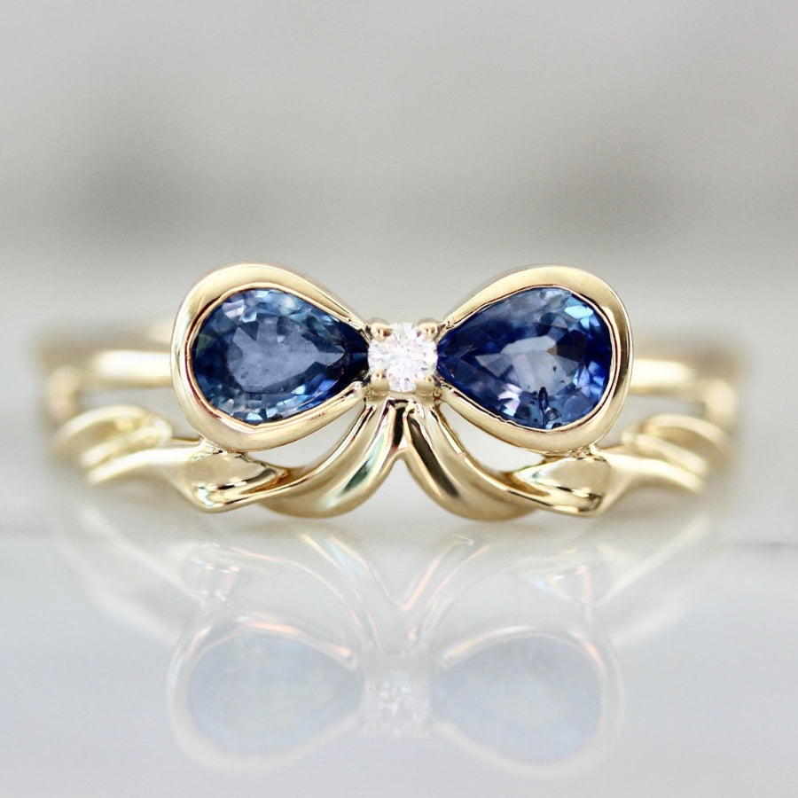Bowtiful Blue Pear Sapphire Ring