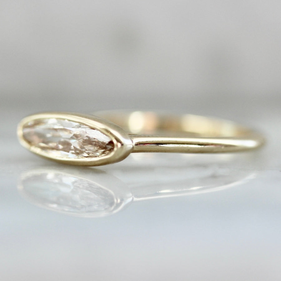 
            Cookie Butter Champagne Moval Cut Diamond Ring