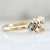 Double Dutch Light Blue-Green Princess Cut Sapphire & Diamond Ring