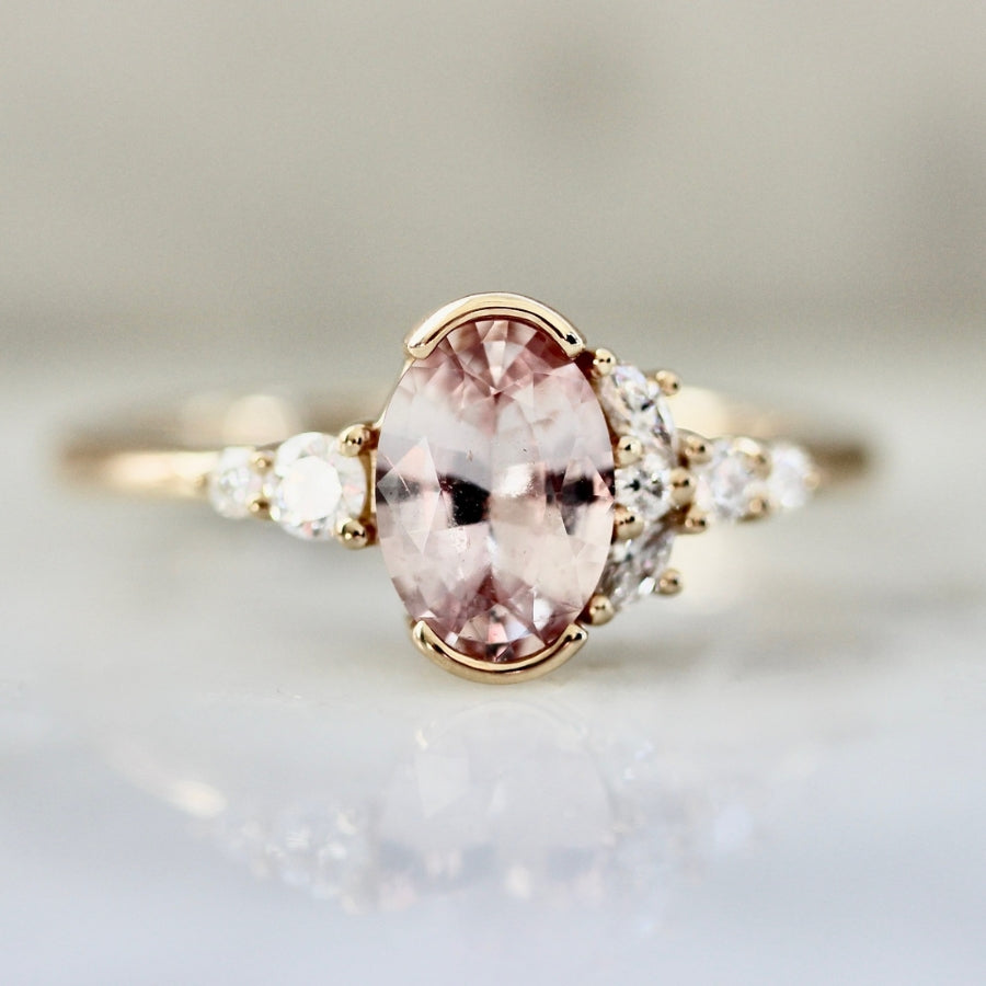 Fairy Floss Pink Oval Cut Sapphire Ring