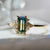 Matcha Monsoon Green-Yellow Parti Emerald Cut Sapphire Ring