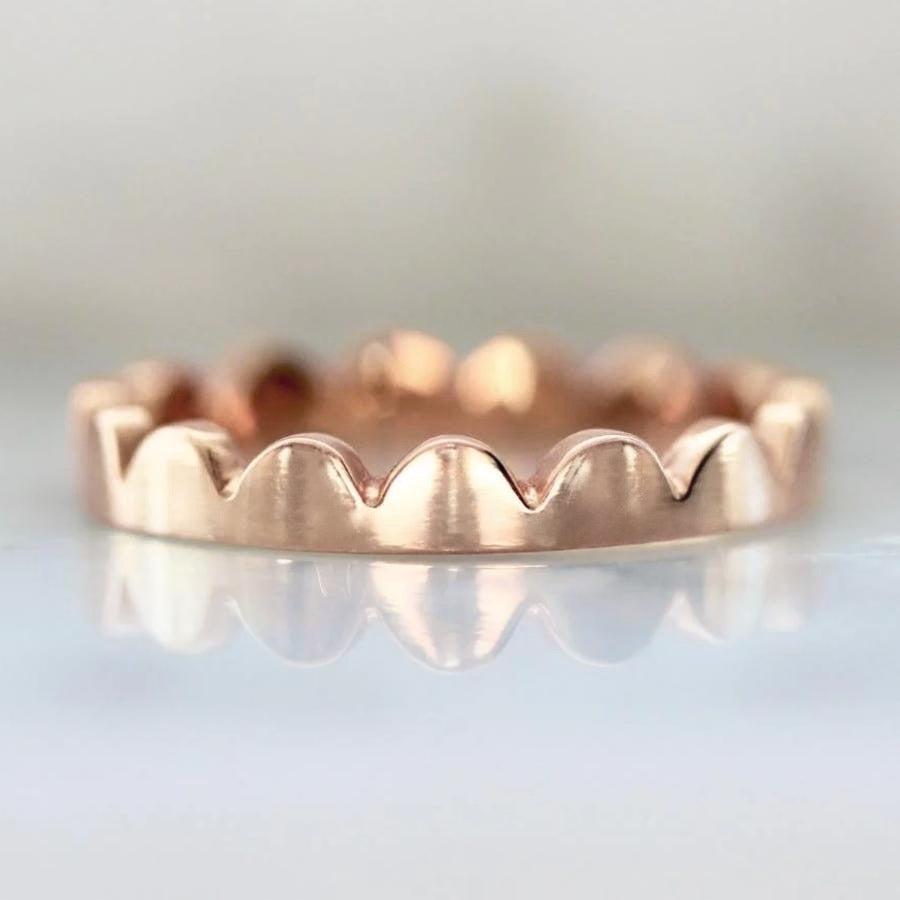 
            Scalloped Gold Band in rose gold