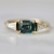 Teal Cushion Cut Sapphire Ring