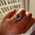 Teal Radiant Cut Zircon Ring
