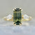 Water Lilly Green Emerald Cut Sapphire Ring