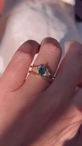 Alina Teal Kite Cut Montana Sapphire Ring