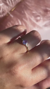Sweet Cheeks Purple Oval Cut Sapphire Ring