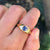 purple bi color heart sapphire ring