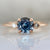 Esme Blue Round Brilliant Cut Spinel Ring in Rose Gold