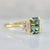 Garden Party Green-Teal Emerald Cut Sapphire Ring