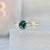 1.00 Carat Stella Peacock Green Round Brilliant Cut Sapphire Ring