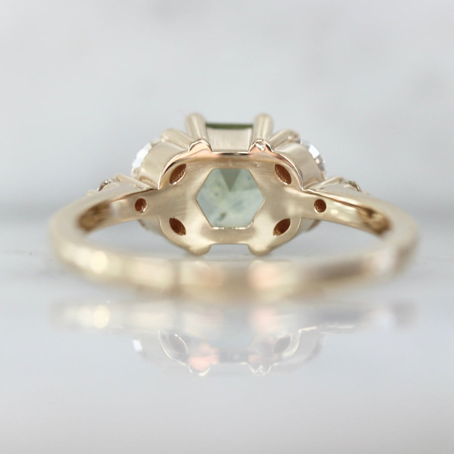 
            Adelaida Green Hexagon Cut Sapphire Ring
