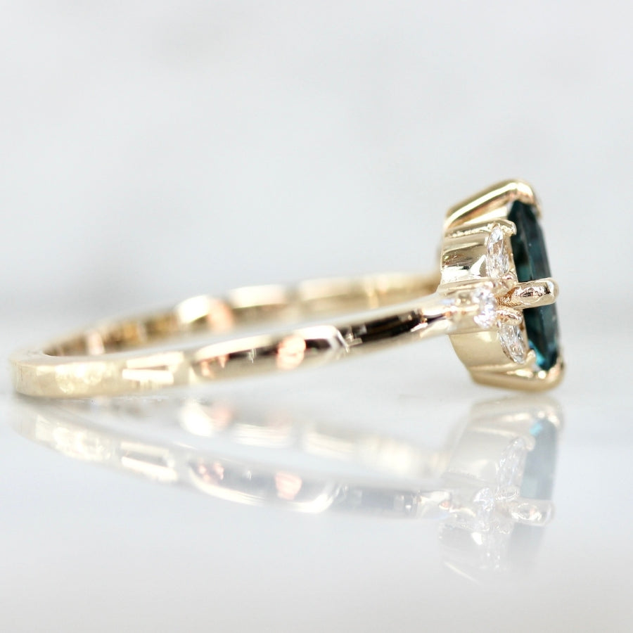 
            Alina Teal Kite Cut Montana Sapphire Ring