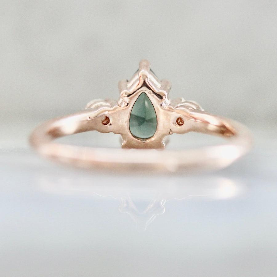 
            Ambrosia Green Pear Cut Sapphire Ring