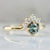 Cove Light Teal Round Brilliant Cut Sapphire Ring