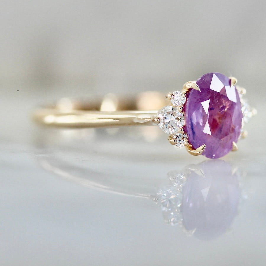 
            1.22 Carat Mirella Purple Oval Cut Opalescent Sapphire Ring