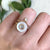 Nadine Mother Of Pearl & Icey Round Rose Cut Diamond Ring in Rose Gold