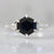 Brambleberry Midnight Blue Hexagon Cut Sapphire & Diamond Ring