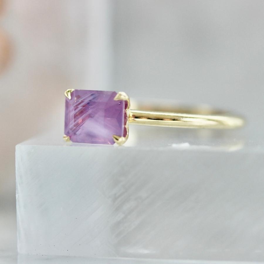 
            Zsa Zsa Pink Emerald Cut Sapphire Ring