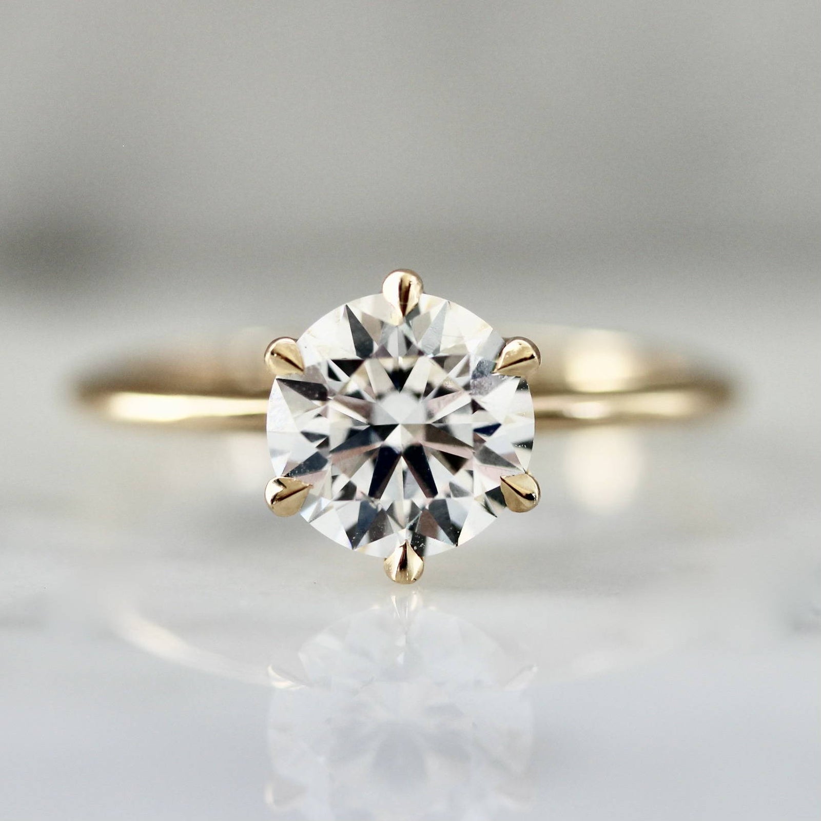 round brilliant lab grown diamond ring