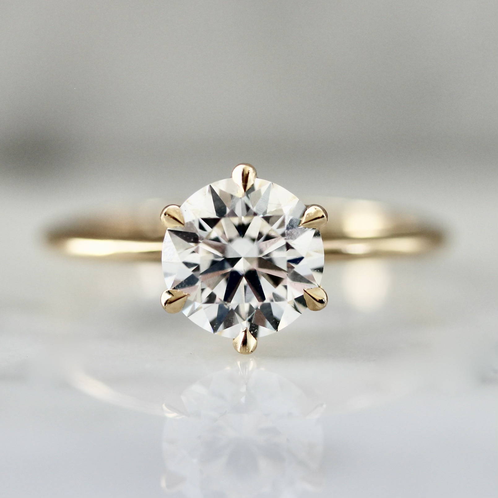 round brilliant lab grown diamond ring