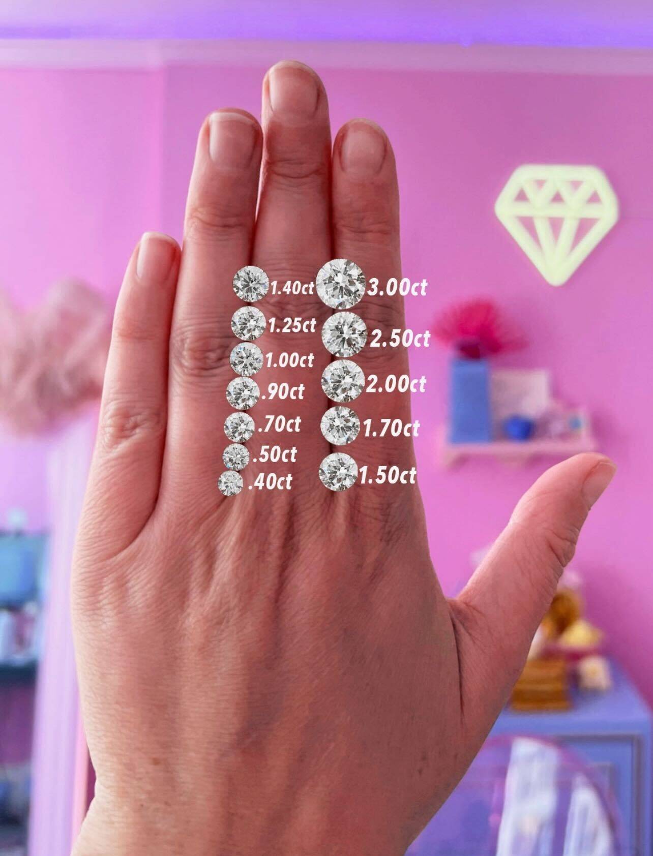 Different Diamond Carat Sizes on a Hand & Diamond Size Pro-tips