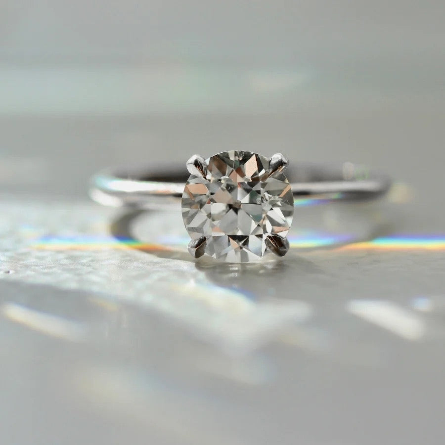 1.31 Carat Stella Old European Cut Diamond Ring