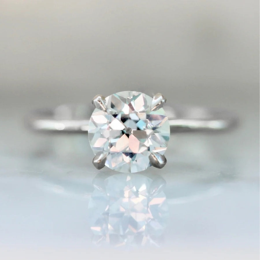 1.31 Carat Stella Old European Cut Diamond Ring