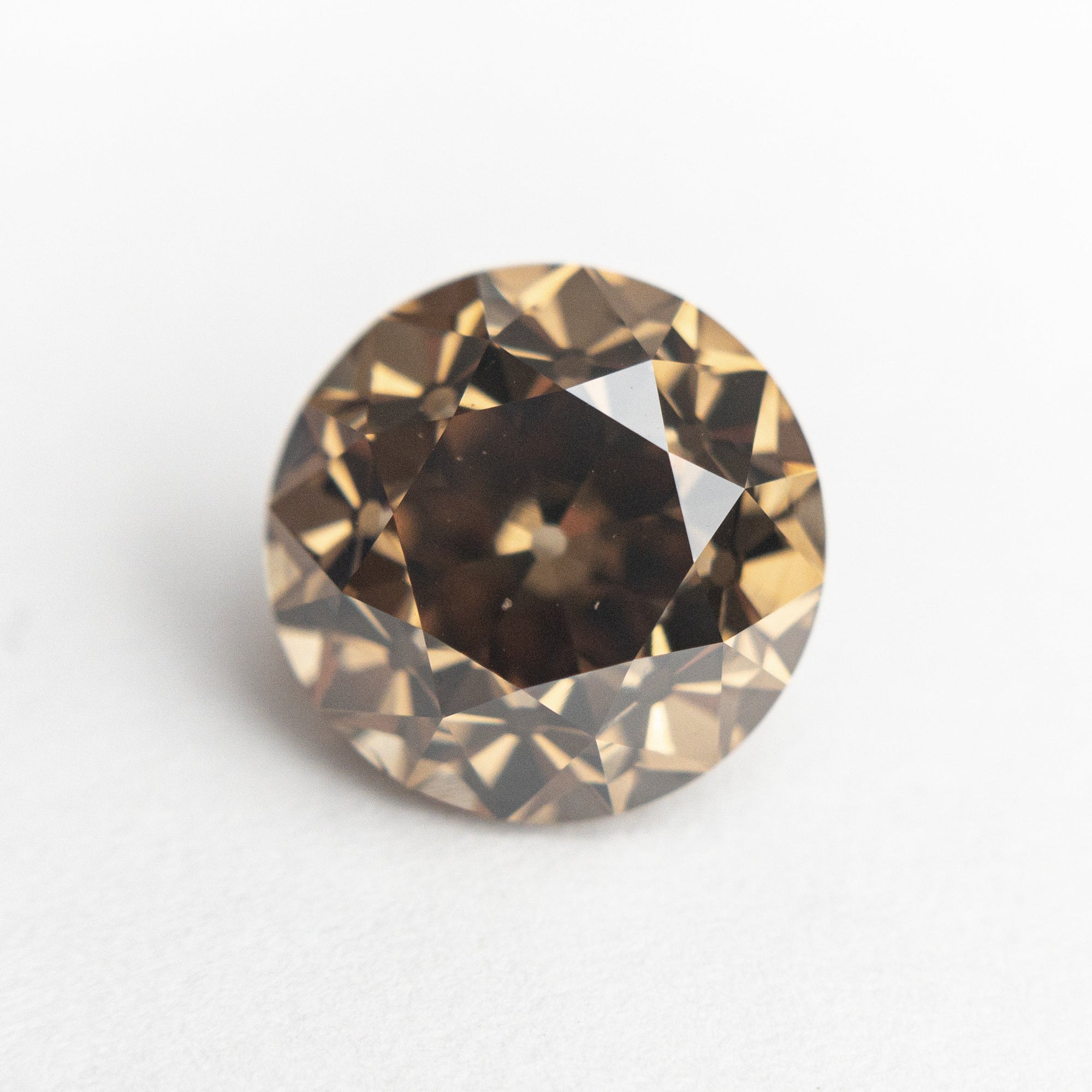 4.10ct 9.57x9.54x6.79mm GIA SI1 Fancy Dark Orange-Brown Modern Antique Old European Cut 19400-01