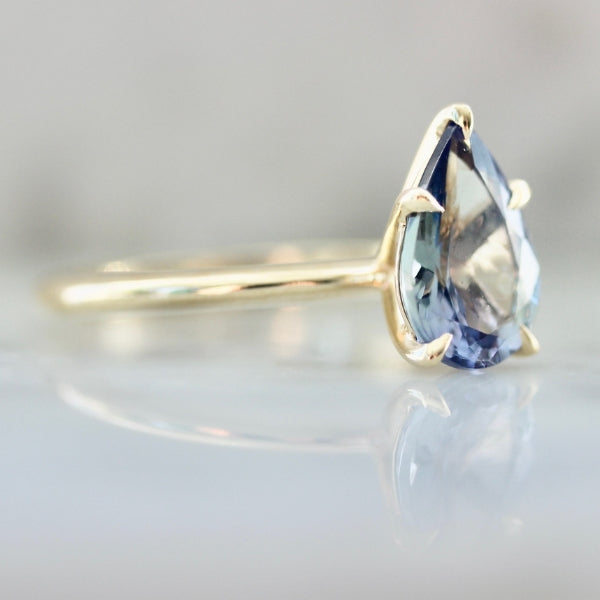 2.02 Carat Stella Pear Cut Mermaid Tanzanite Ring