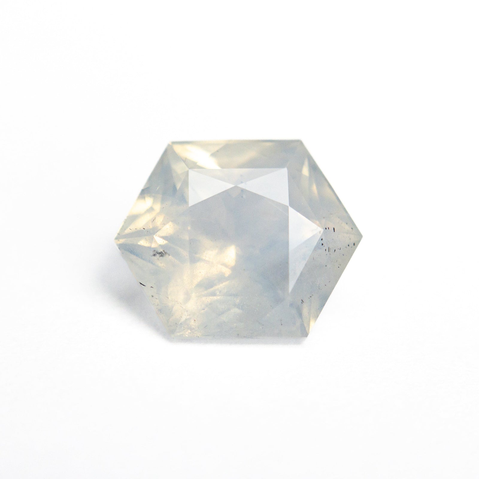 Green-Yellow Hexagon Cut Sapphire Ring