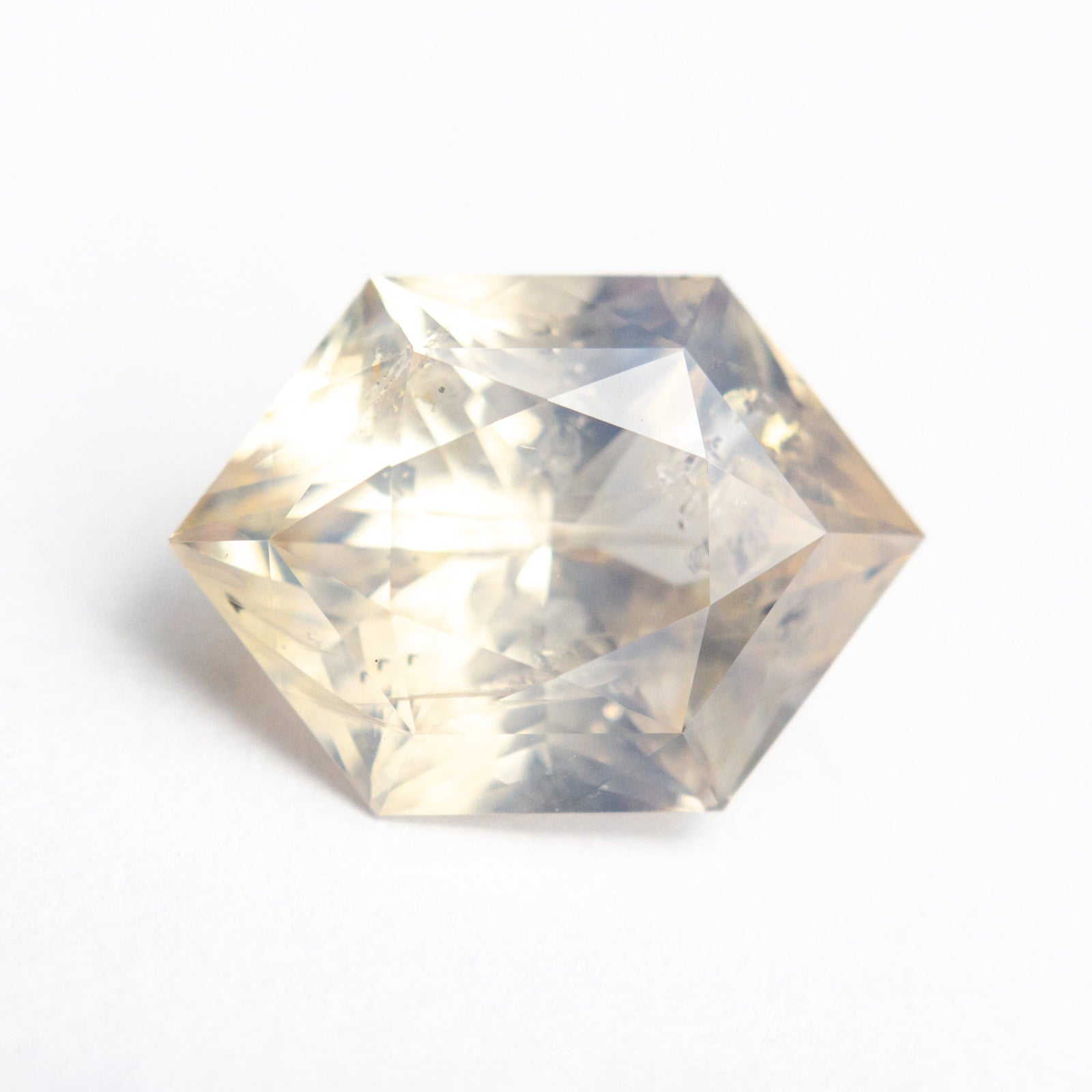 Green-Yellow Hexagon Cut Sapphire Ring