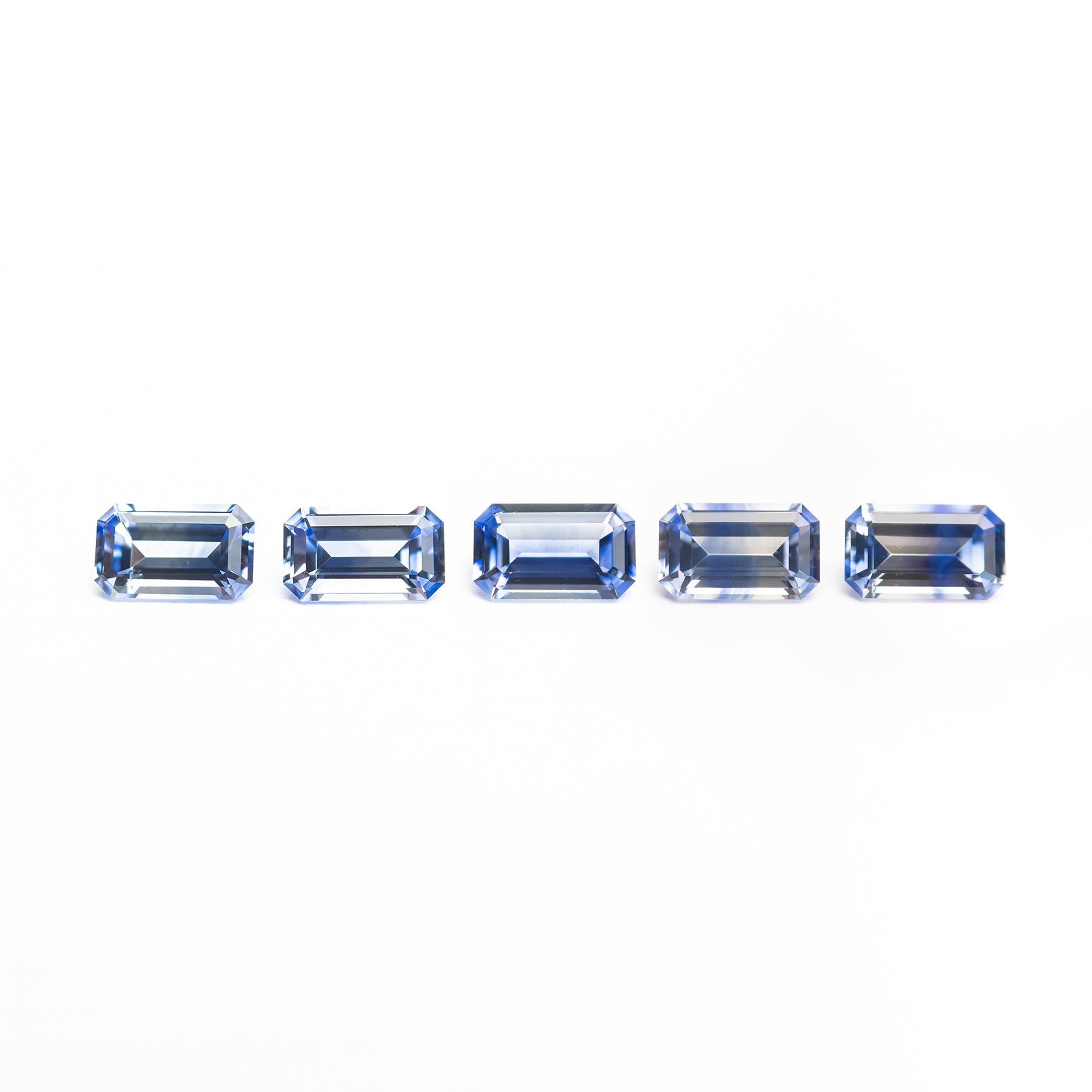 画材 Sapphire Genuine Fine 1.56cttw 5pcs 5x3mm Cut Corner Rectangle Step Cut Sapphires 27728