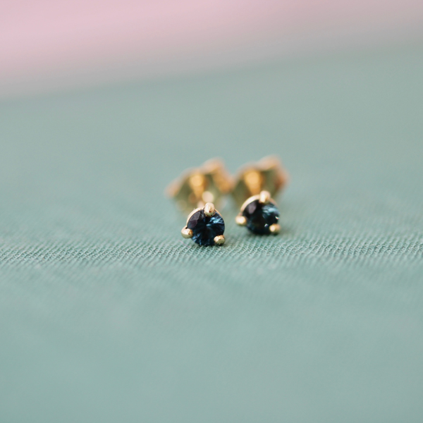 .20 Carats Total Round Cut Blue Spinel Earrings