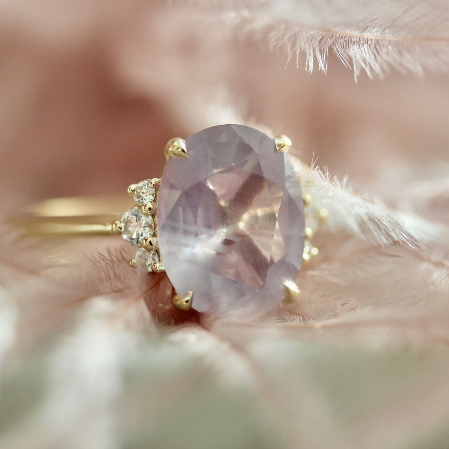 3.59 Carat Mirella Lilac Oval Cut Sapphire Ring