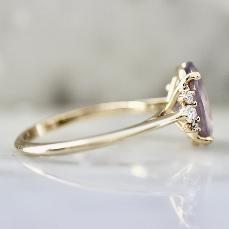 3.59 Carat Mirella Lilac Oval Cut Sapphire Ring