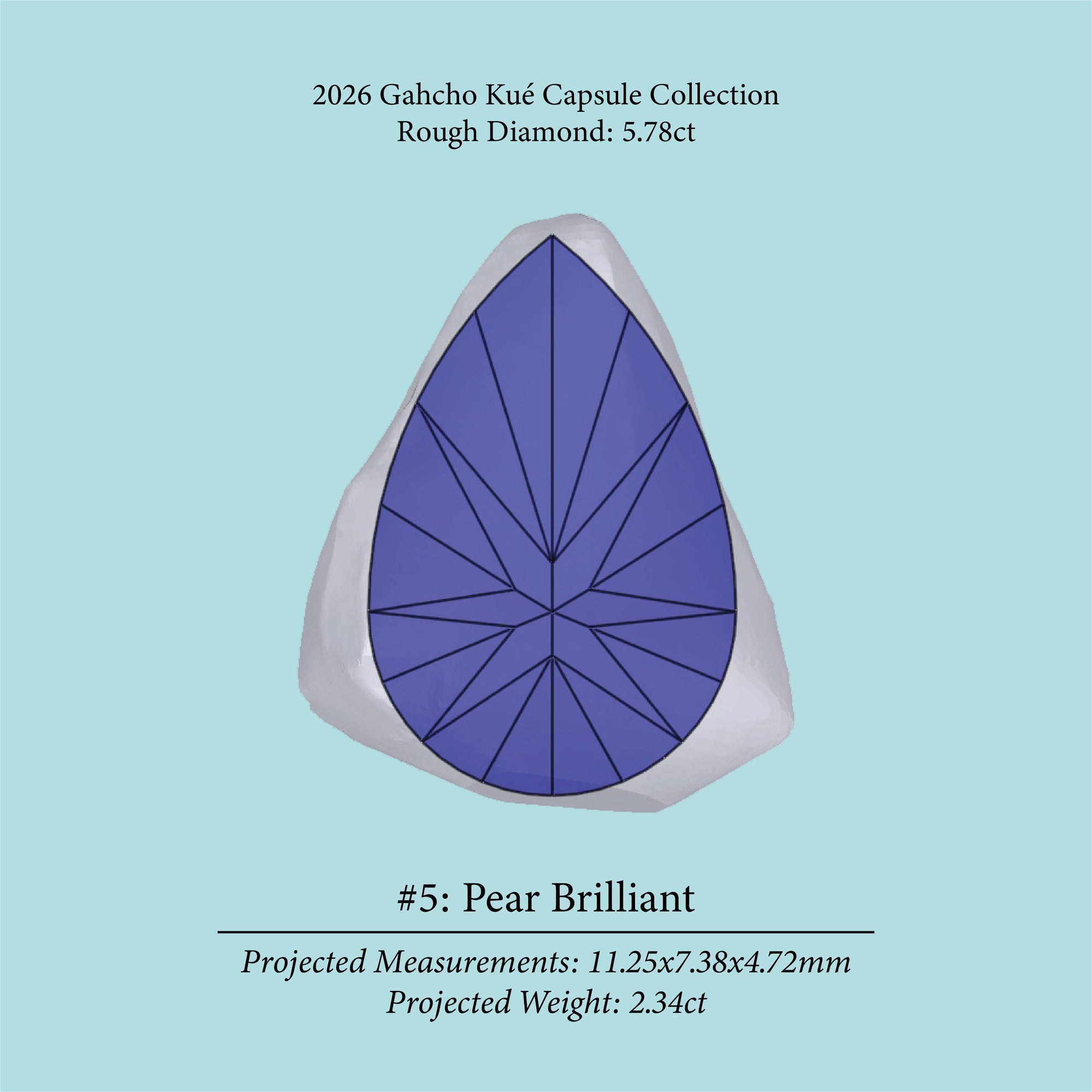 5.78ct VS2 C2 Pre-Cut Canadian Champagne Diamond 27941
