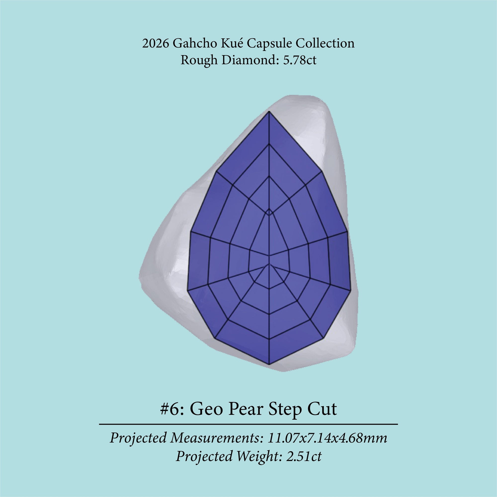 5.78ct VS2 C2 Pre-Cut Canadian Champagne Diamond 27941