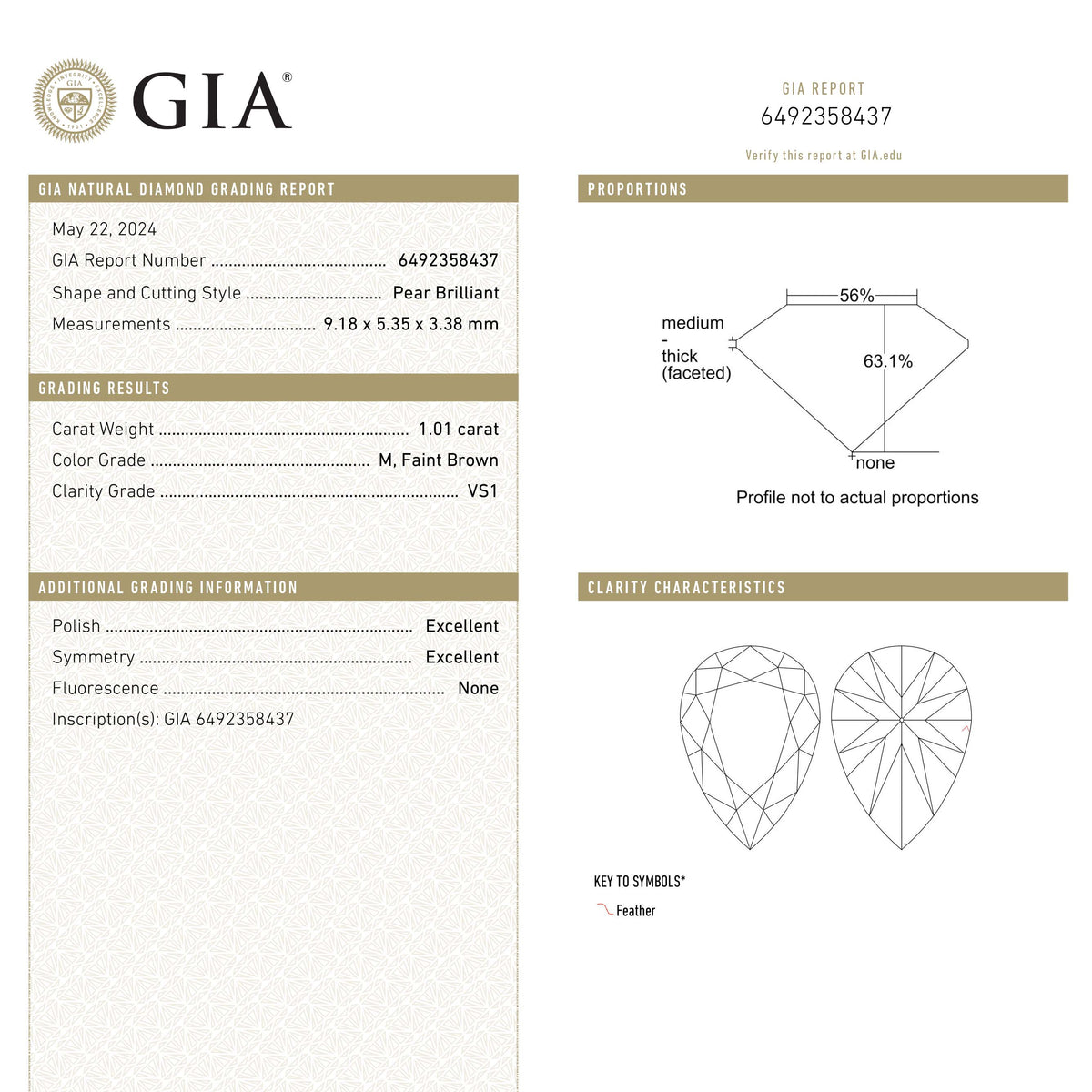 
            1.01ct 9.18x5.35x3.38mm GIA VS1 M Pear Brilliant 🇨🇦 25102-01