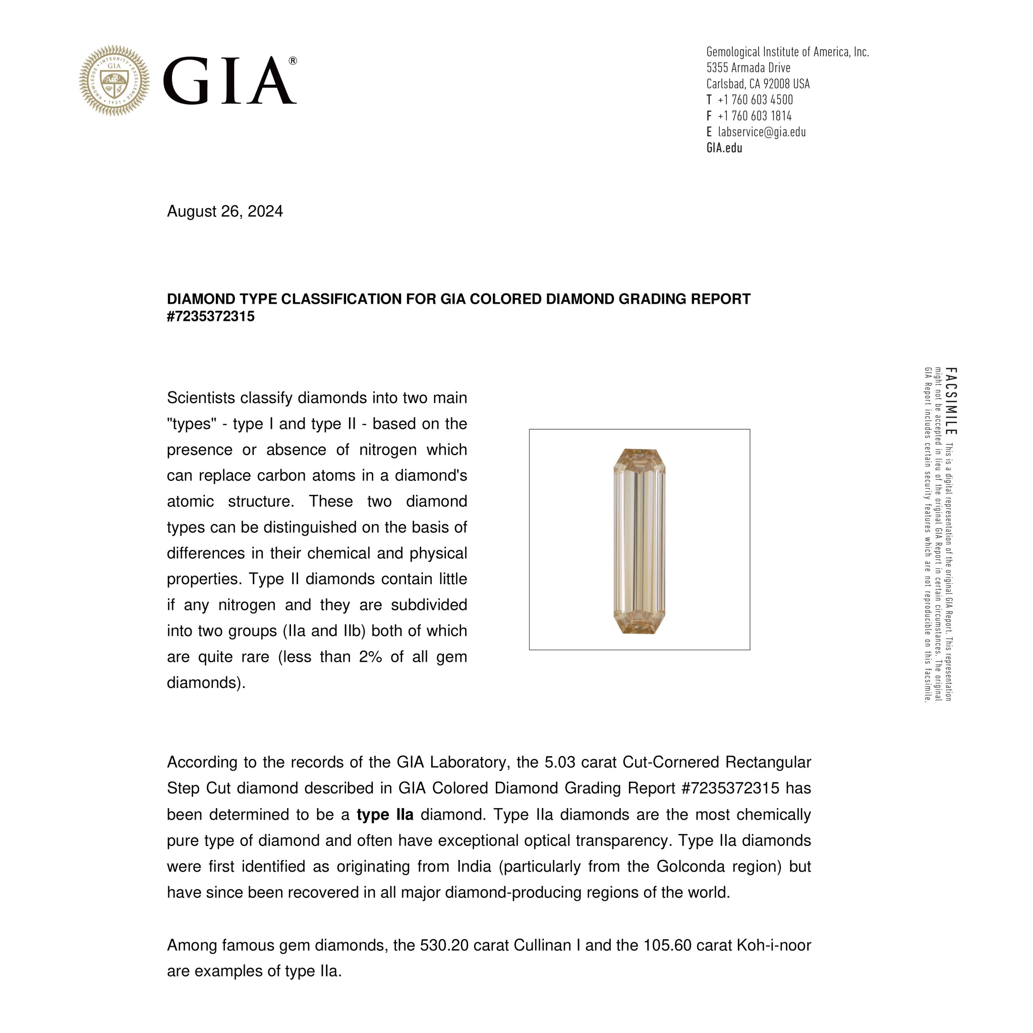 GIA Type IIa VVS1 Fancy Yellow-Brown Cut - Main Image