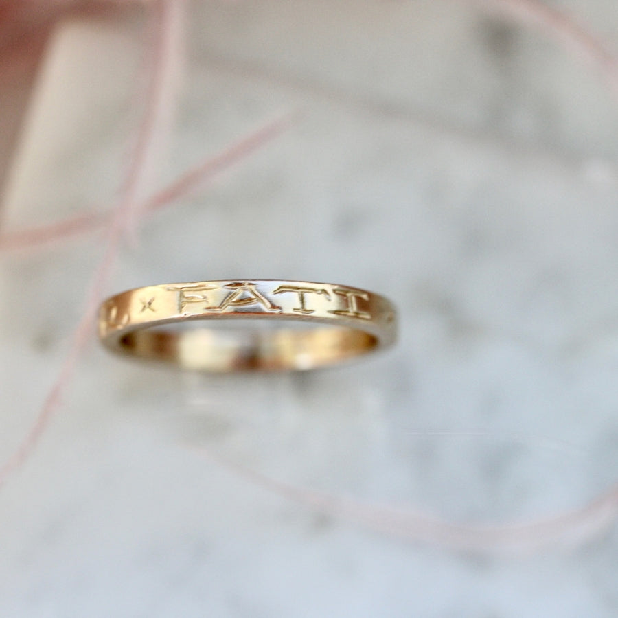 
            Amor Fati Engraved Gold Band