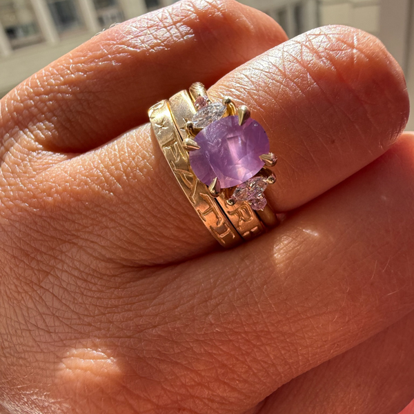 amor fati engraved gold band