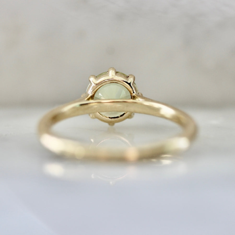 Banana Buttercream Yellow Round Brilliant Cut Chrysoberyl Ring