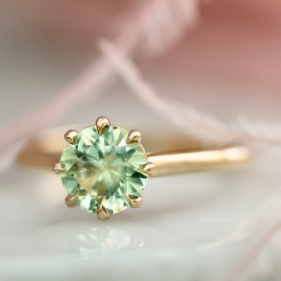 Banana Buttercream Yellow Round Brilliant Cut Chrysoberyl Ring