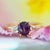 Beautyberry Pink-Purple Oval Cut Opalescent Sapphire Ring