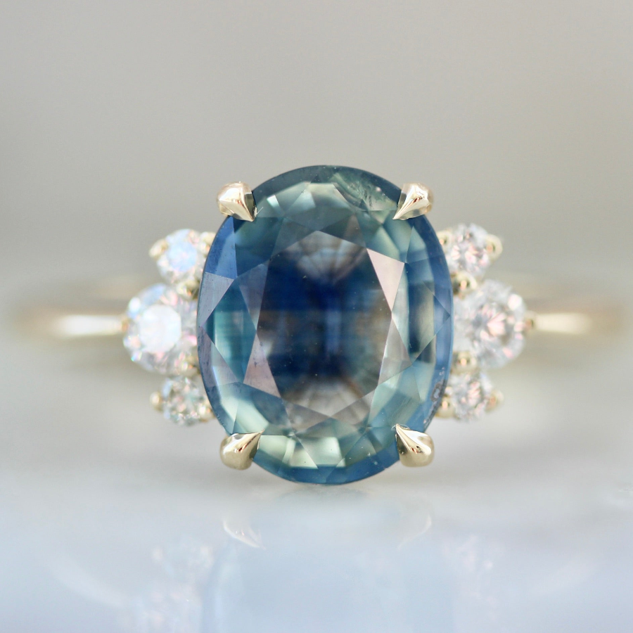 5461 Bi Color Sapphire and Diamond engagement ring 5461