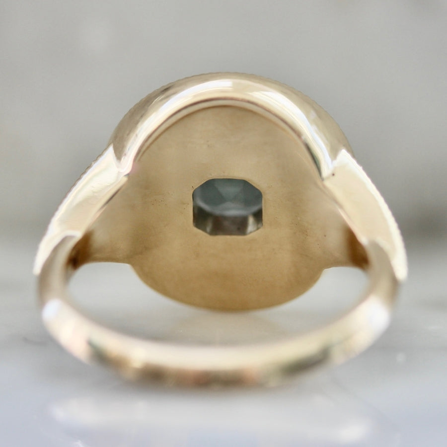 Big Sky Teal Asscher Cut Montana Sapphire Ring