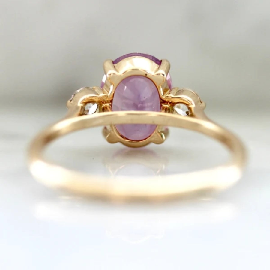 
            Birthday Cake Pink Oval Cut Opalescent Sapphire Ring