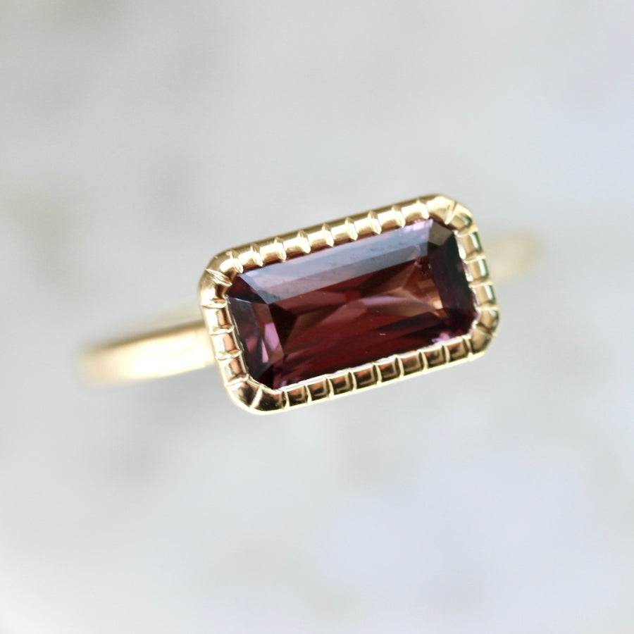 Black Cherry Emerald Cut Spinel Ring