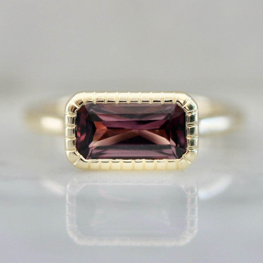 Black Cherry Emerald Cut Spinel Ring